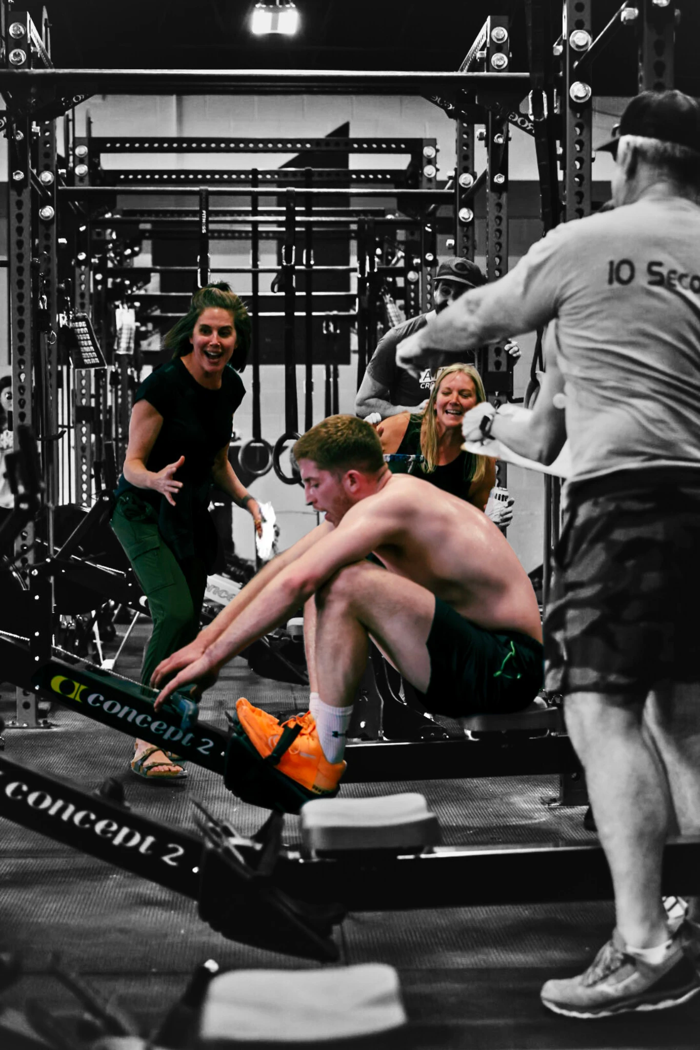Members rowing during a CrossFit Barrington workout.